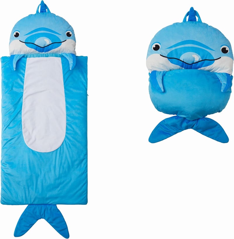 Unicorns & Robots Kid's Nap Buddies Character Preschool Nap Mat, Toddler Sleeping Bag with Pillow for Daycare, Ages 3+ - Image 1